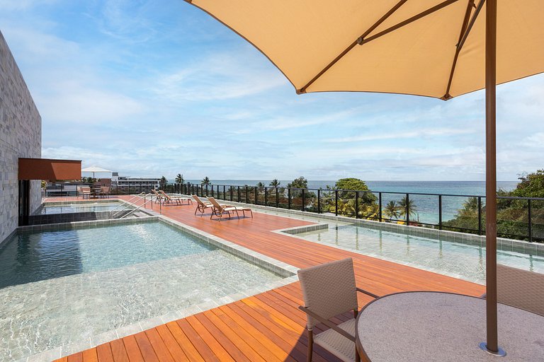 Flat Luxo c/ varanda 30m praia #112