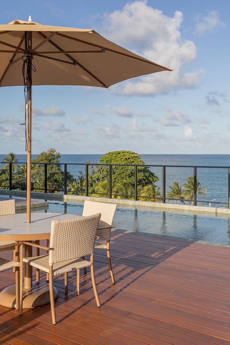 Flat Luxo c/ varanda 30m praia #112