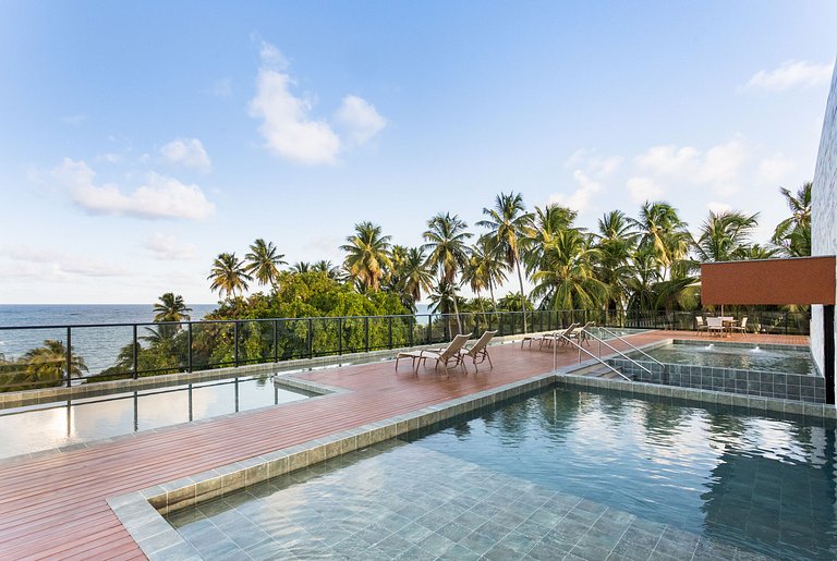Flat Luxo c/ varanda 30m praia #112