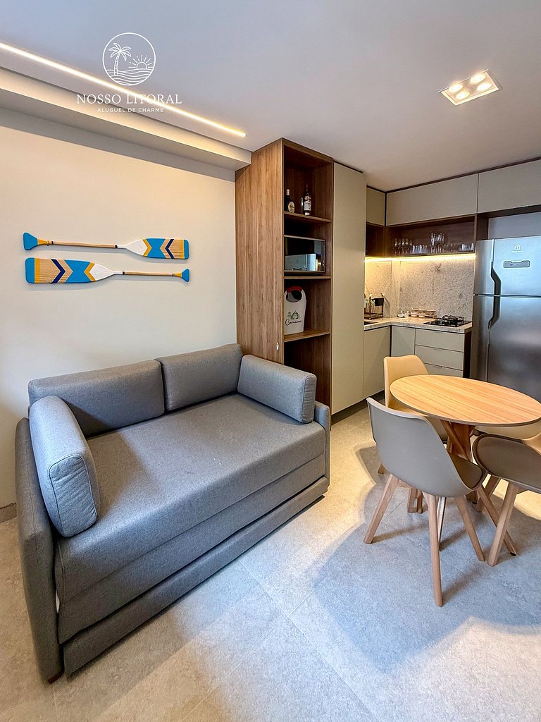 Flat alto padrão 30m da praia #315