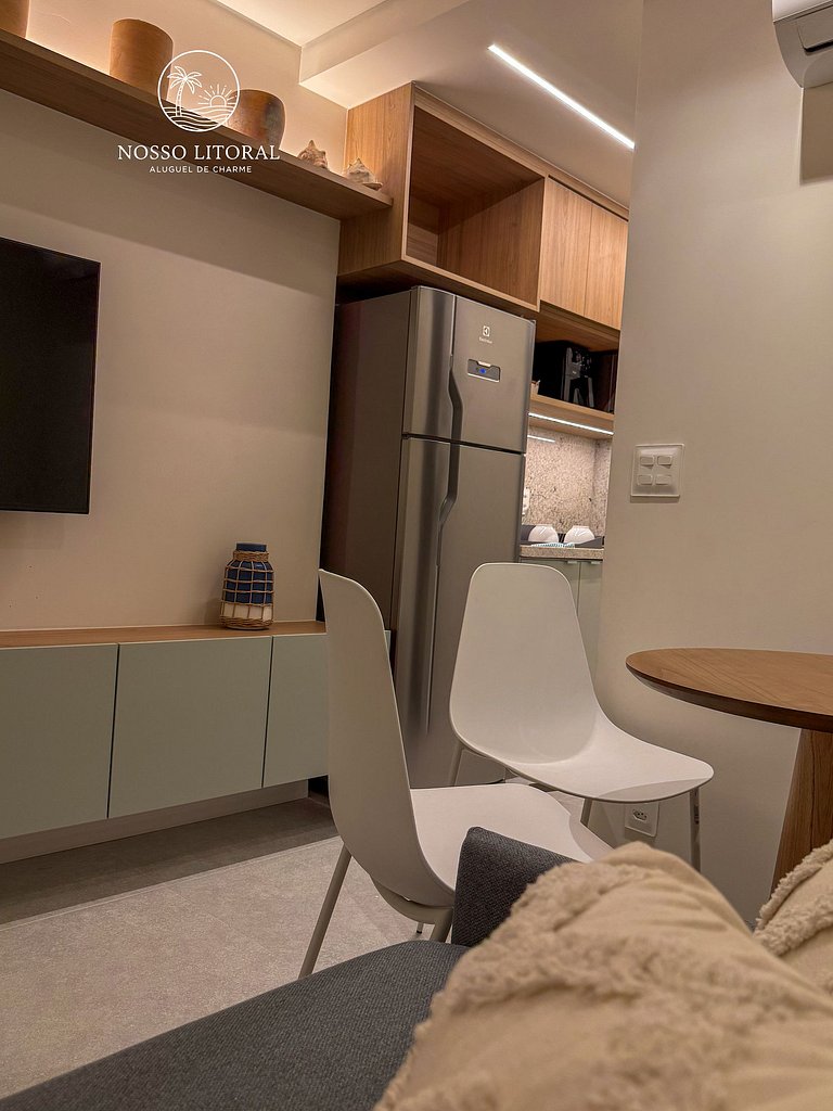 Flat Luxo c/ varanda 30m praia #112