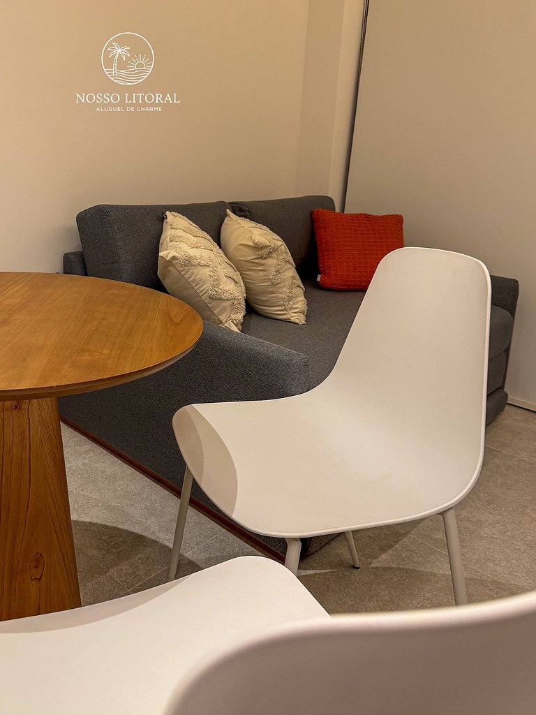 Flat Luxo c/ varanda 30m praia #112