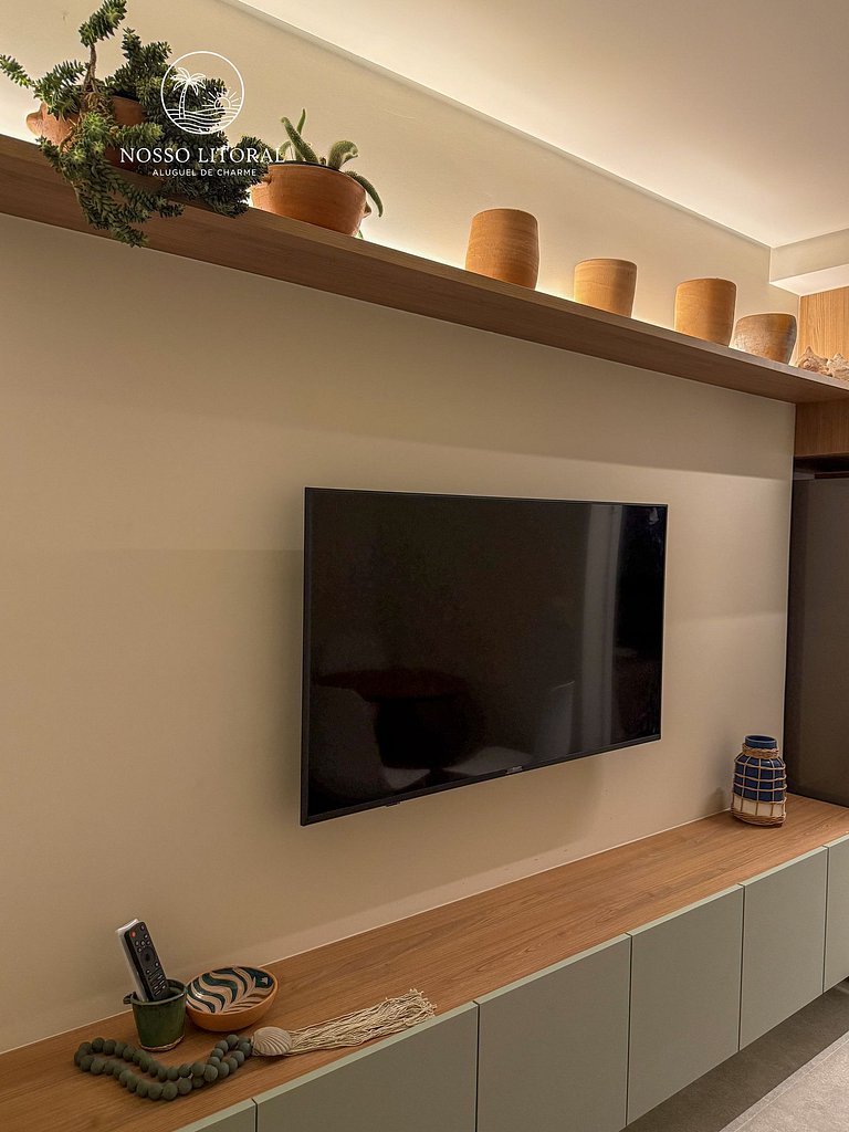 Flat Luxo c/ varanda 30m praia #112