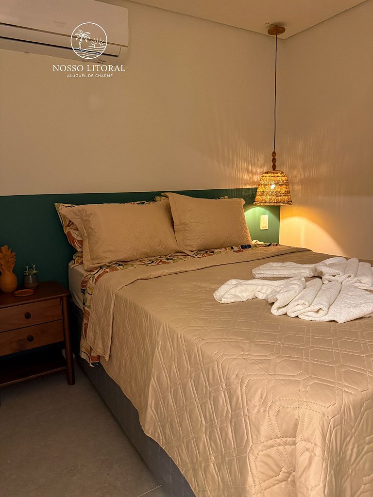 Flat Luxo c/ varanda 30m praia #112