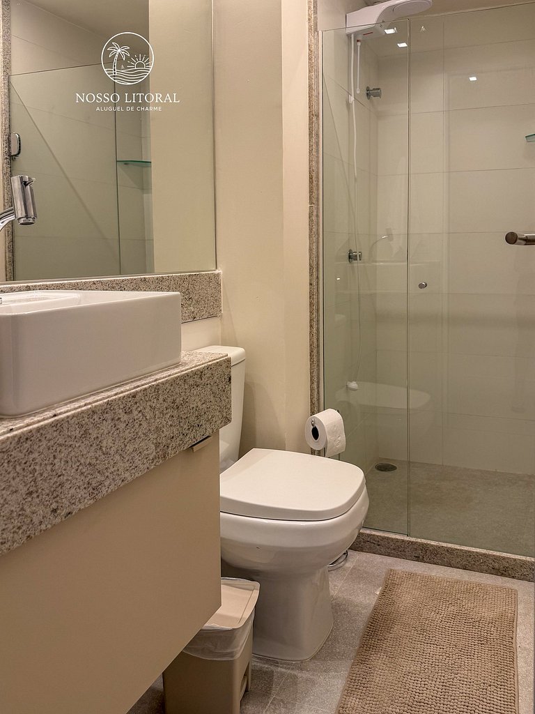 Flat Luxo c/ varanda 30m praia #112