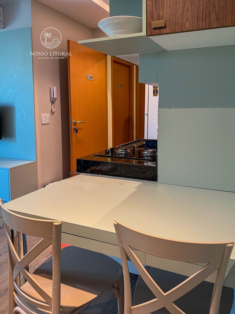 Incrível 1quarto c/varanda 80m praia #V205