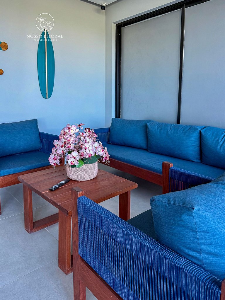 Incrível 1quarto c/varanda 80m praia #V205