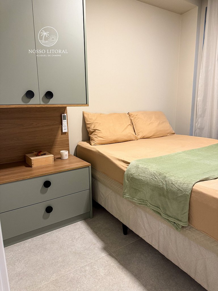 Apt Luxo 2 quartos c/ varanda 30m praia #110