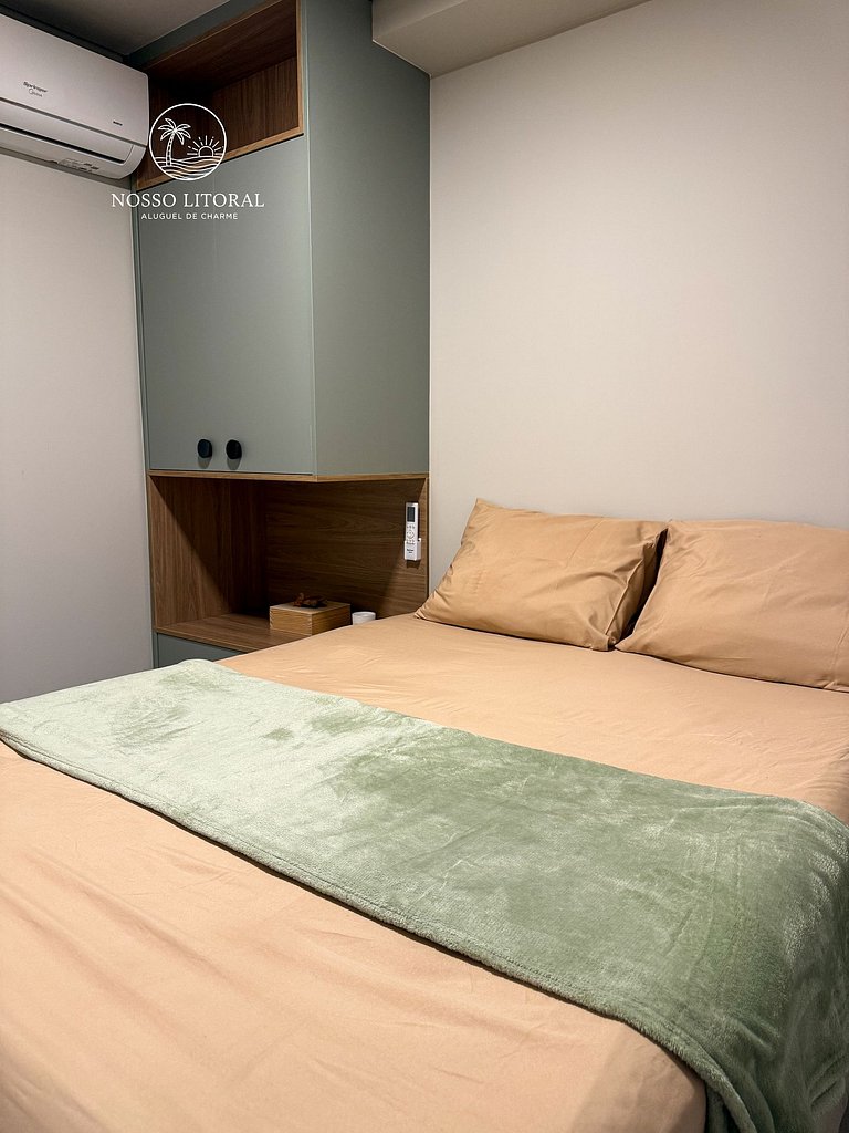 Apt Luxo 2 quartos c/ varanda 30m praia #110