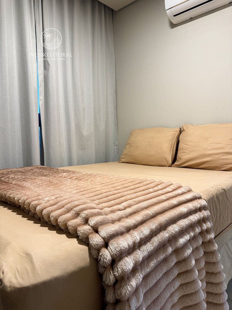 Apt Luxo 2 quartos c/ varanda 30m praia #110