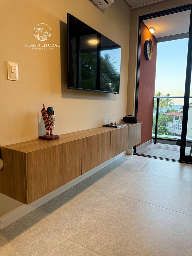 Apt Luxo 2 quartos c/ varanda 30m praia #110