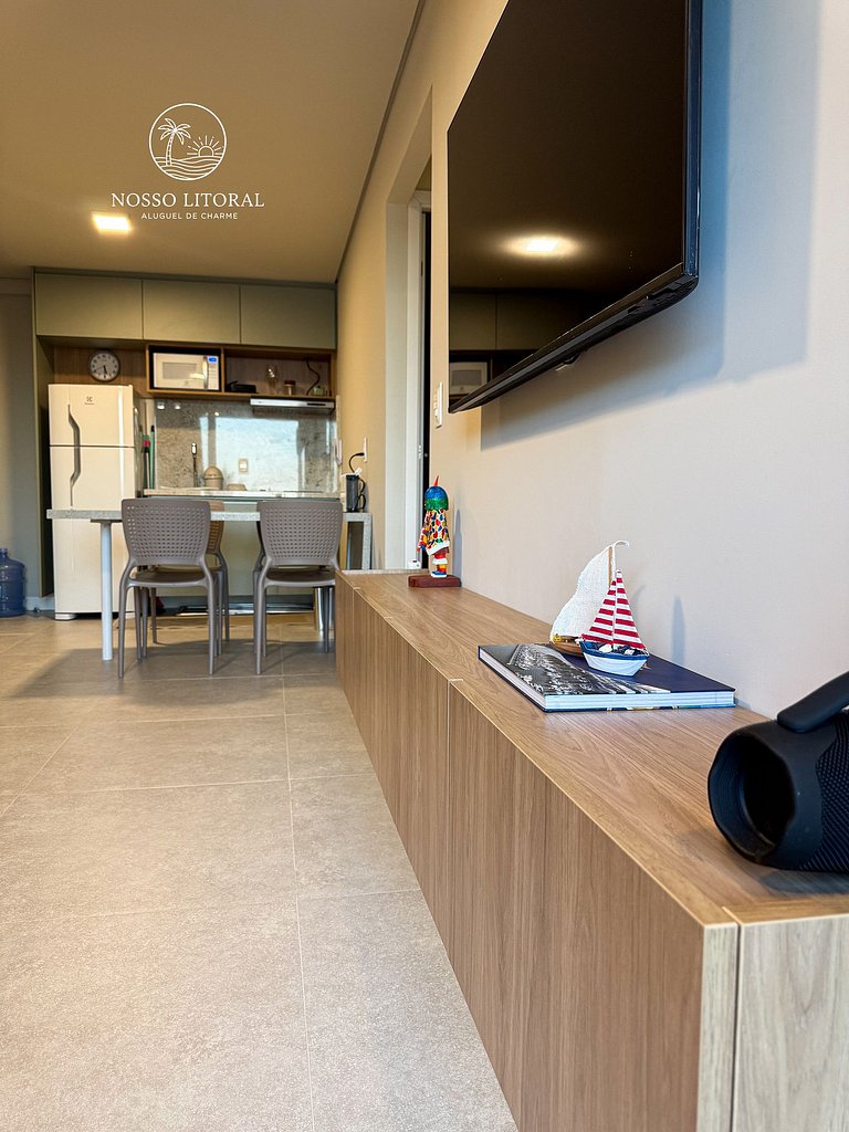 Apt Luxo 2 quartos c/ varanda 30m praia #110