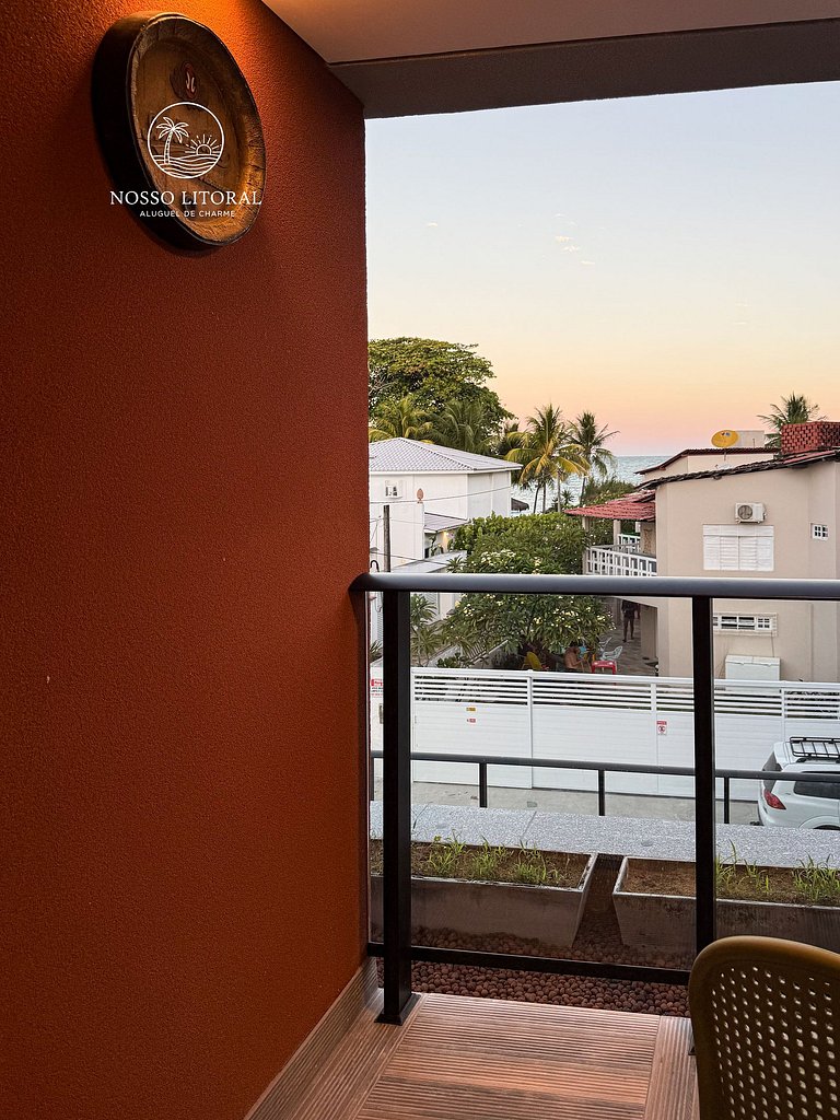 Apt Luxo 2 quartos c/ varanda 30m praia #110