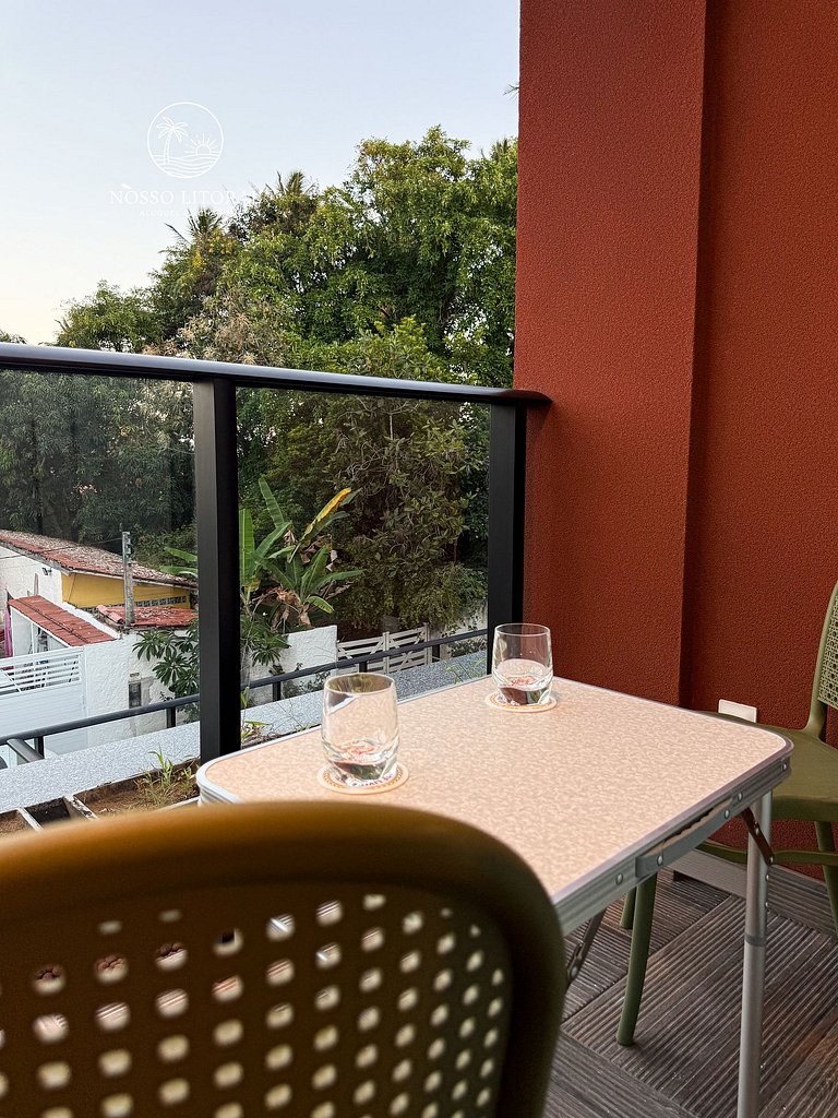 Apt Luxo 2 quartos c/ varanda 30m praia #110