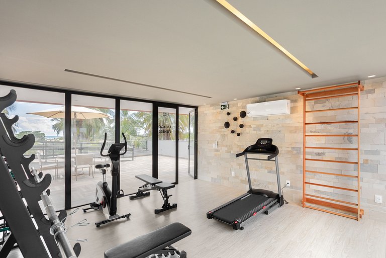 Apt Luxo 2 quartos c/ varanda 30m praia #110