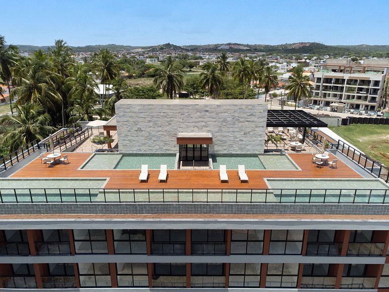 Apt Luxo 2 quartos c/ varanda 30m praia #110