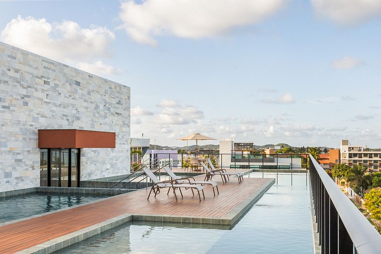 Apt Luxo 2 quartos c/ varanda 30m praia #110